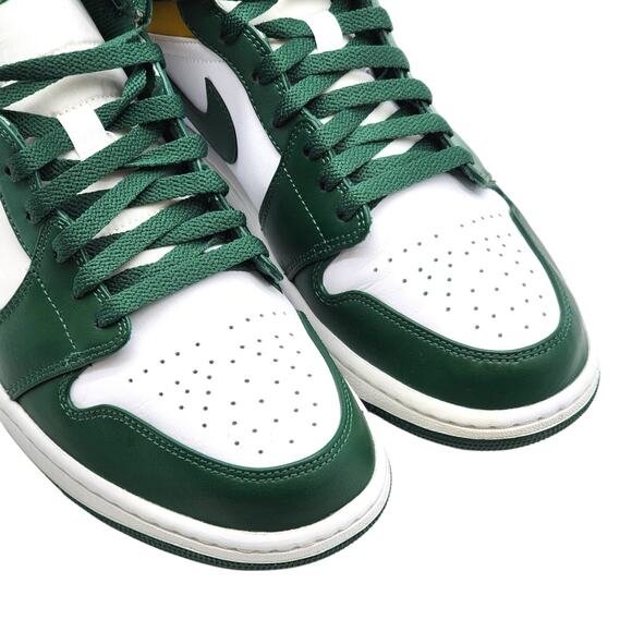 Nike Air Jordan 1 Mid 554724-371 Leather Sneakers Noble Green US 11 - New - Picture 8 of 12